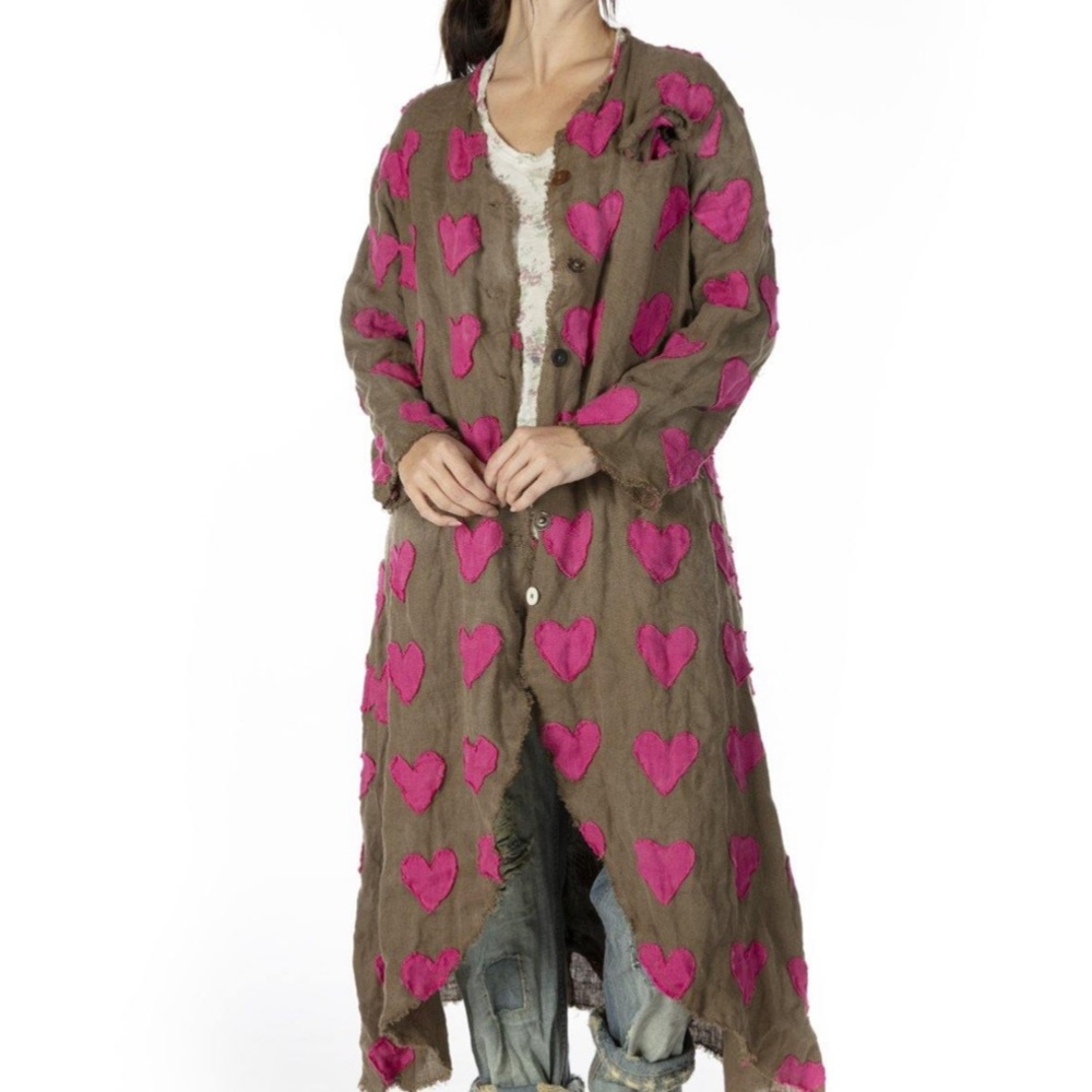 Magnolia Pearl Heart Appliqué Emery Coat, NWT